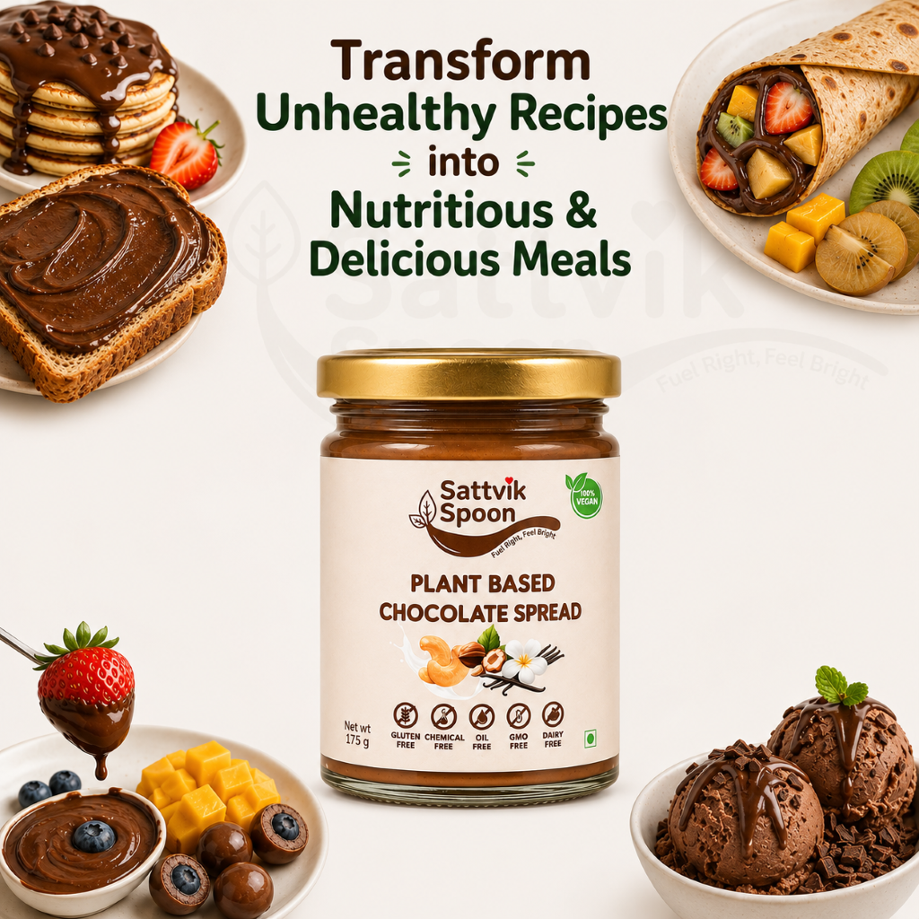 Recipe ideas with the chocolate spread: pancakes, toast, fruit wrap, dipped strawberries and ice cream